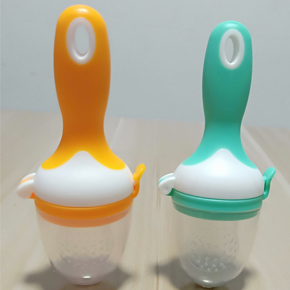 Tian Chenghao Creative Food Grade Silicone Baby Fruit & Vegetable Feeder Pacifier (Fresh Food Nibbler & Teething Toy for Infants 0-3 Months in Rabbit, Ladder & Long Handle Designs)