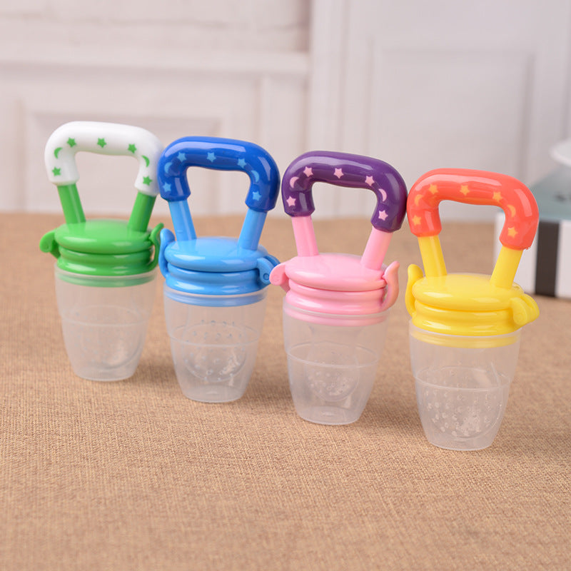 Five-Pointed Star Multi-Functional Silicone Baby Fruit & Vegetable Feeder Pacifier (Fresh Food Nibbler & Teething Toy for Infants 0-3 Months in S, M, & L Pouch Sizes)