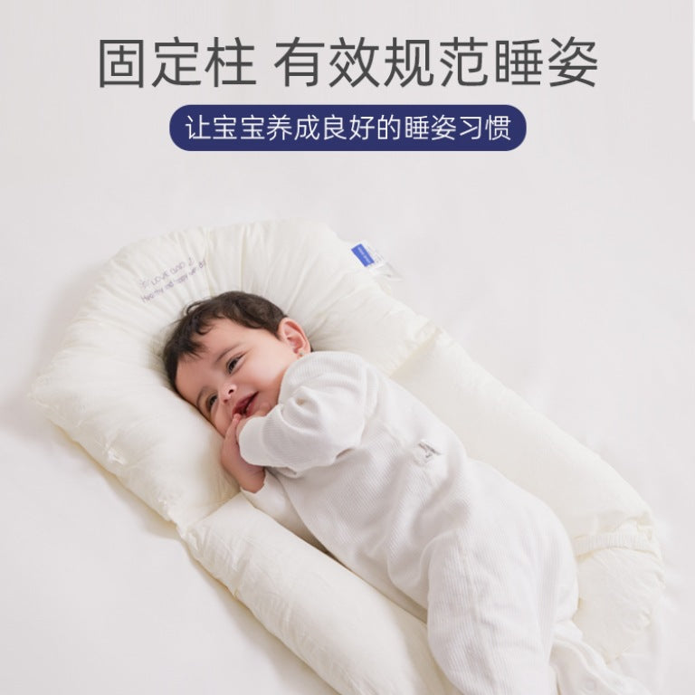 Starfish Shape Pure Cotton Baby Soothing & Head Shaping Pillow for Newborns & Infants 0-2 Years (Mom's Embrace Anti-Jump Comfort Pillow with Pearl Cotton Filling)