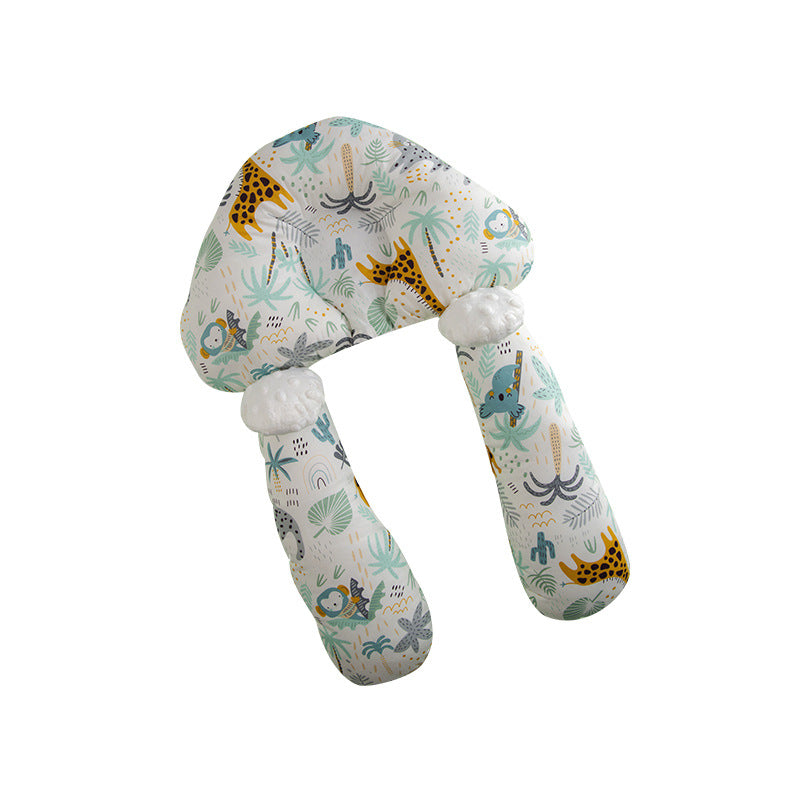 U-Shape Polyester-Cotton Baby Head Shaping & Soothing Pillow Set for Newborns