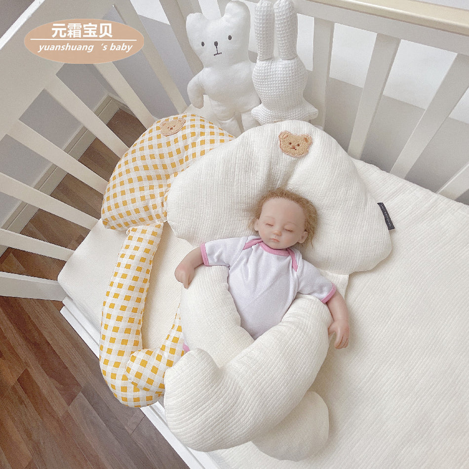 Yuan Cream Baby Pure Cotton Mushroom Soothing & Head Shaping Pillow for Infants 1-3 Years (Anti-Flat Head Candy-Shaped Comfort Pillow with Pearl Cotton & DuPont Fiber, 55x40cm)