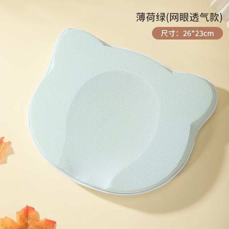 Round Nylon Baby Head Shaping Silicone Pillow for Infants 6+ Months & Newborns (Anti-Flat Head Corrective Cushion in Mint Green, Sakura Powder & Lemon Yellow)
