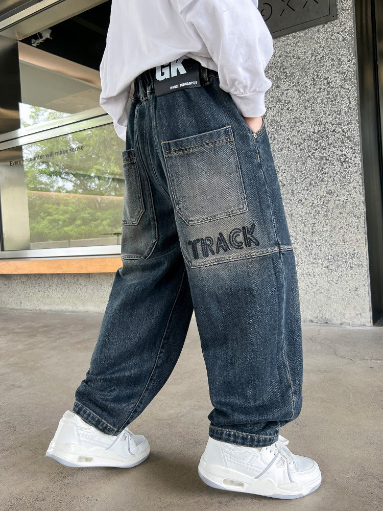 Boys Korean Style Denim Casual Long Pants Jeans
