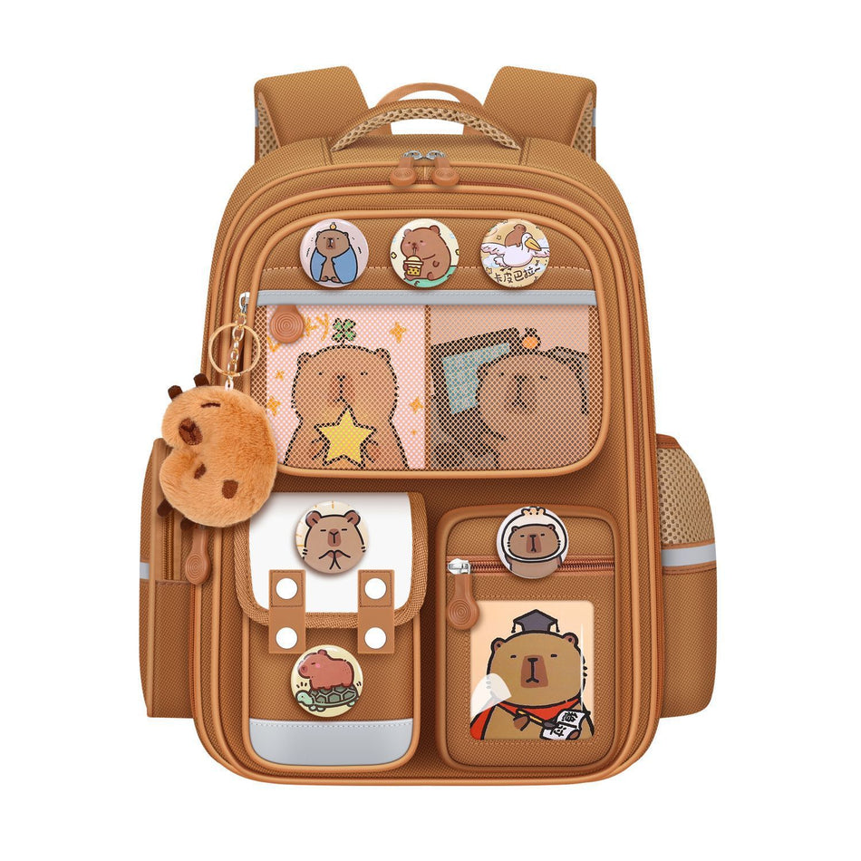 Capybara Kids School Backpack Large Capacity Lightweight Book Bag