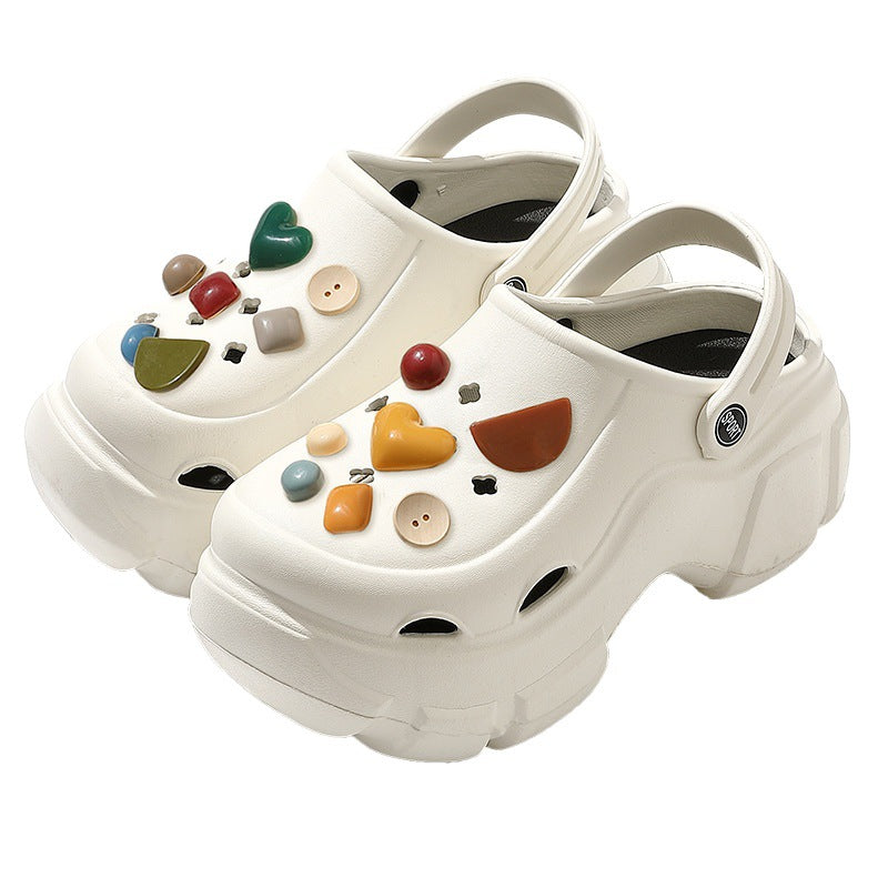 Women’s Platform Beach Sandals, Slip-On Height-Increasing Shoes