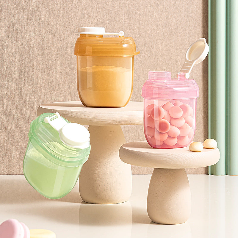 Portable Baby Milk Powder Dispensing Box (Single-Compartment Sealed Formula & Rice Cereal Storage Container, Item No. N2587, Lightweight 40g Compact Design in Nano Silver, Pink & Green, Cross-Border Export Grade)