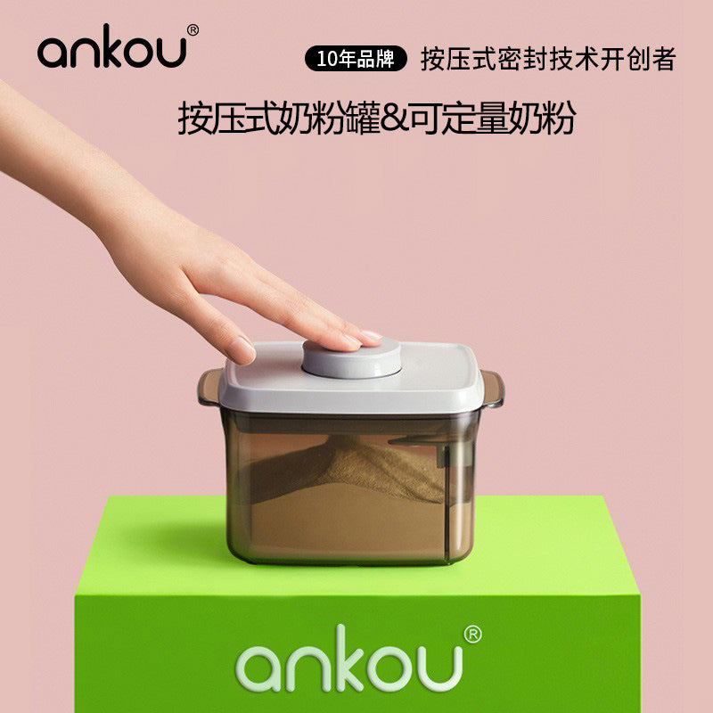 Airtight Baby Milk Powder Storage Tank (Sealed Formula Container with Flat Scraper & Scoop Holder, Food-Grade AS Material, 320ml Latch & 1000ml / 1700ml / 2300ml Rectangular Jars in Transparent & Light-Proof Tint)