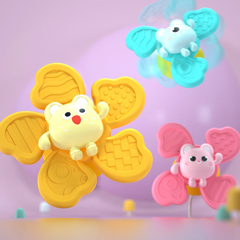 Baby Music Suction Cup Spinner Toy Set (Rotating Animal Fingertip Spinner, Bathing Water & Dining Table Toy, Fine Motor Sensory Rattle Set, Item No. 169-1, Available in 3-Piece, 4-Piece, 5-Piece Sets & Color Box Options)