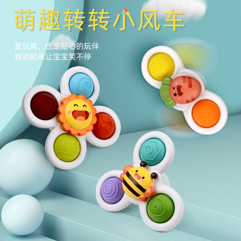 Colorful Children's Suction Cup Rotating Toy Set