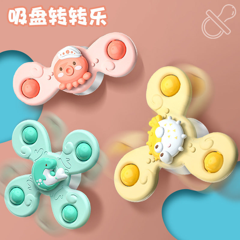 Children's Marine Animal and Bee Suction Cup Bubble Spinner Toy Set