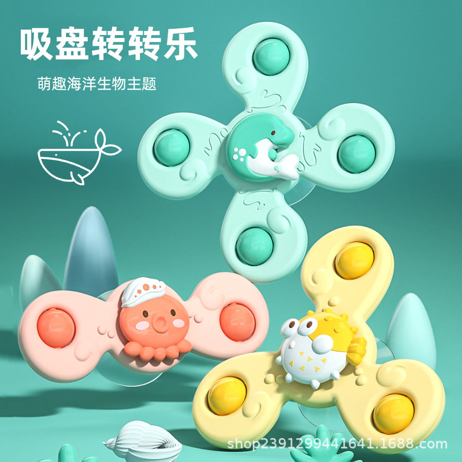 Children's Multi-Petal Suction Cup Rotating Toy for High Chair and Bath