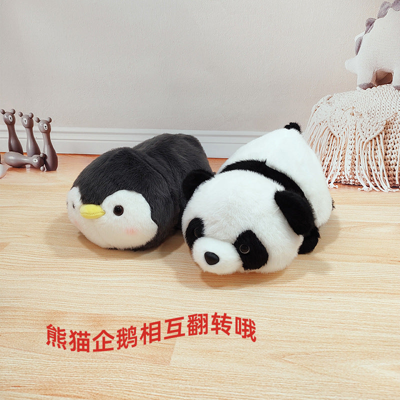 Cute Reversible Double-Sided Panda Flip Animal Plush Toy Transformation Doll