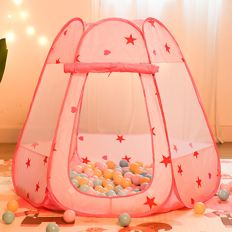 Children Hexagonal Foldable Playhouse Tent and Ocean Ball Pool