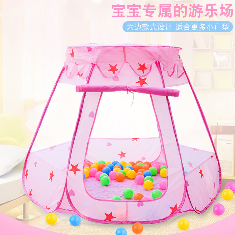 Children's Six-Sided Star Playhouse Tent and Ocean Ball Pool