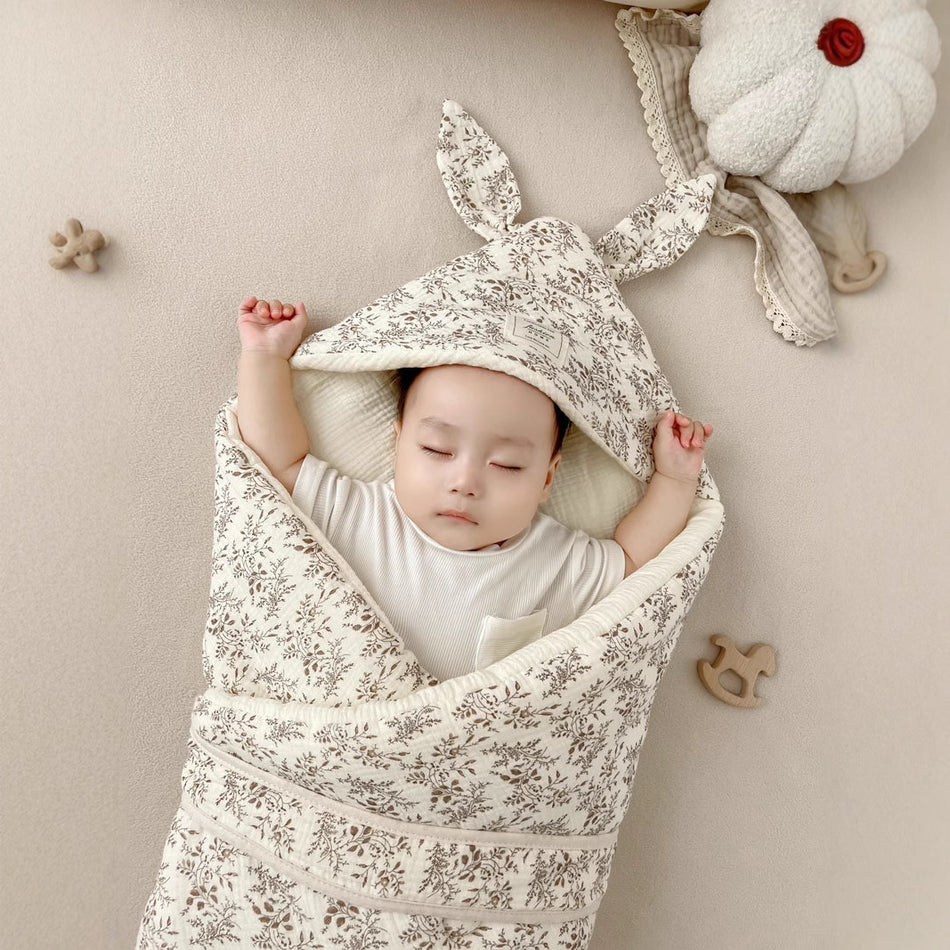 Newborn Pure Cotton Big Ear Swaddle Blanket