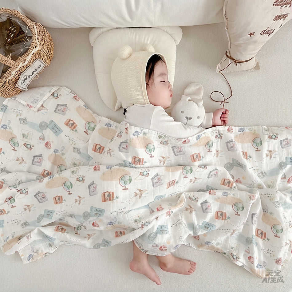 Double-Layer Bamboo Cotton Swaddle Blanket