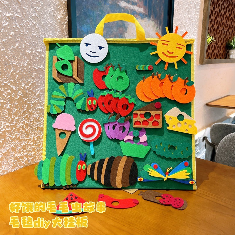 Children's Early Education Hungry Caterpillar Felt Scene Storytelling Board & Props Set