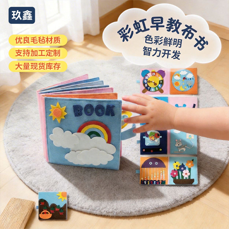 Children's Felt Rainbow Story Book & Early Education Busy Book
