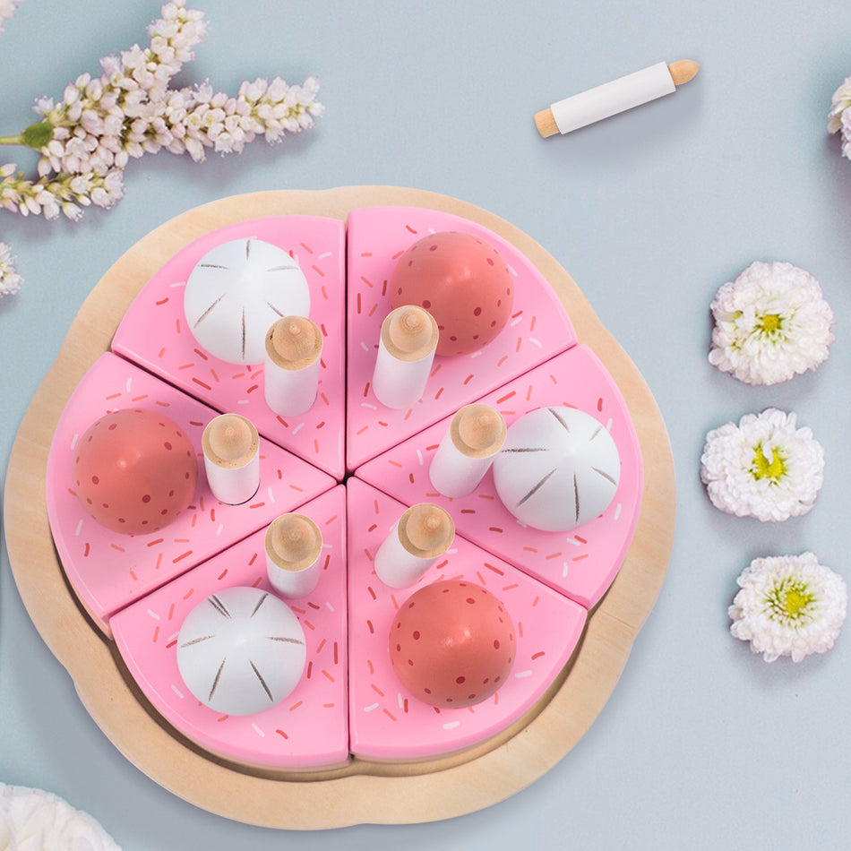 Children's Wooden Birthday Cake Toy Set
