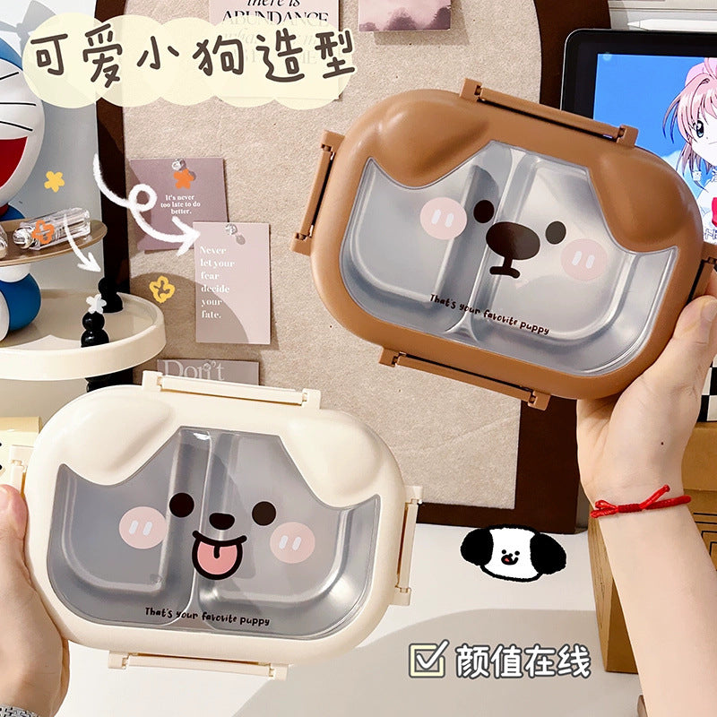 Cute Cartoon Stainless Steel Compartment Bento Lunch Box (800–1000ml)