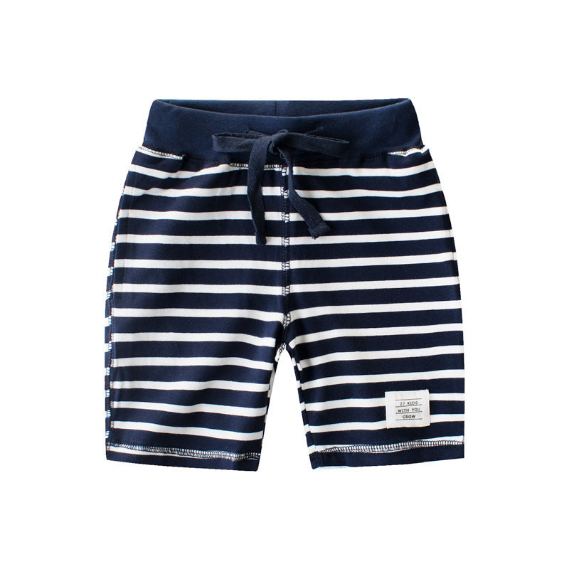 Unisex Cotton Striped Medium Shorts