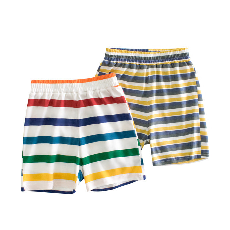 Boys 100% Cotton Striped Medium Shorts