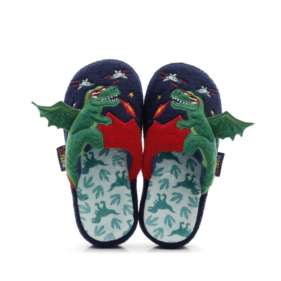 Boys' Fleece-Lined Cartoon Indoor Cotton Slippers