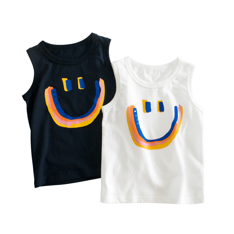 Boys' 100% Pure Cotton Cartoon Tank Top for Kids