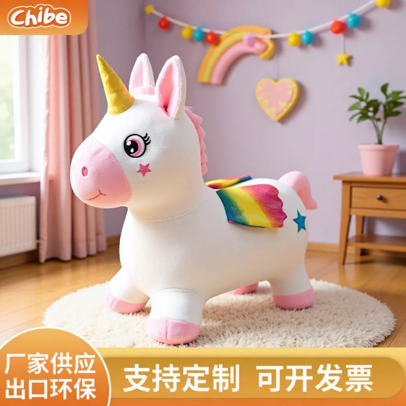 Thickened Ride-On Toy with Removable Soft Plush Cloth Cover