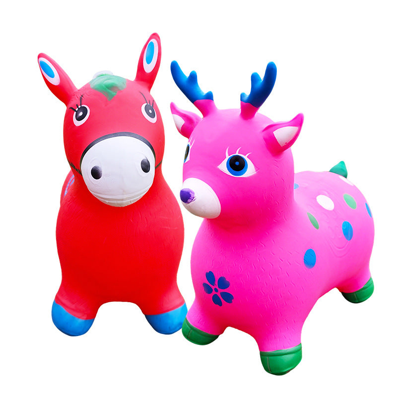 Multicolored Animal Ride-On Hopper with Music & Flashing Lights