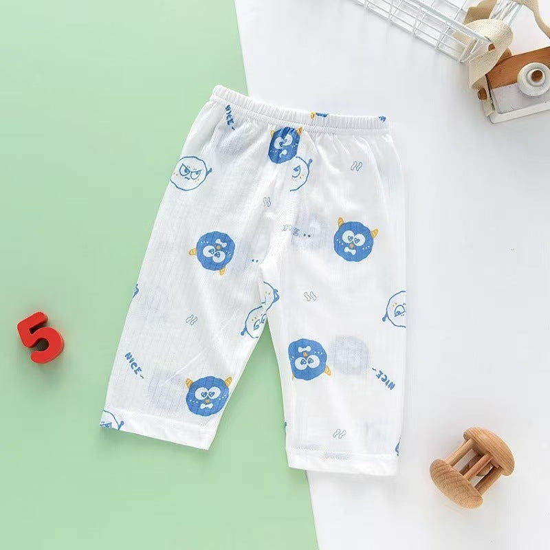 Children's Pure Cotton Closed-Crotch Capri Pants