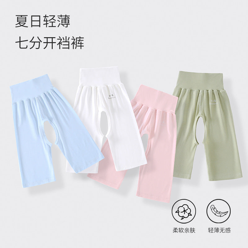 Baby's Pure Silk Modal High-Waist Open-Crotch Capri Shorts