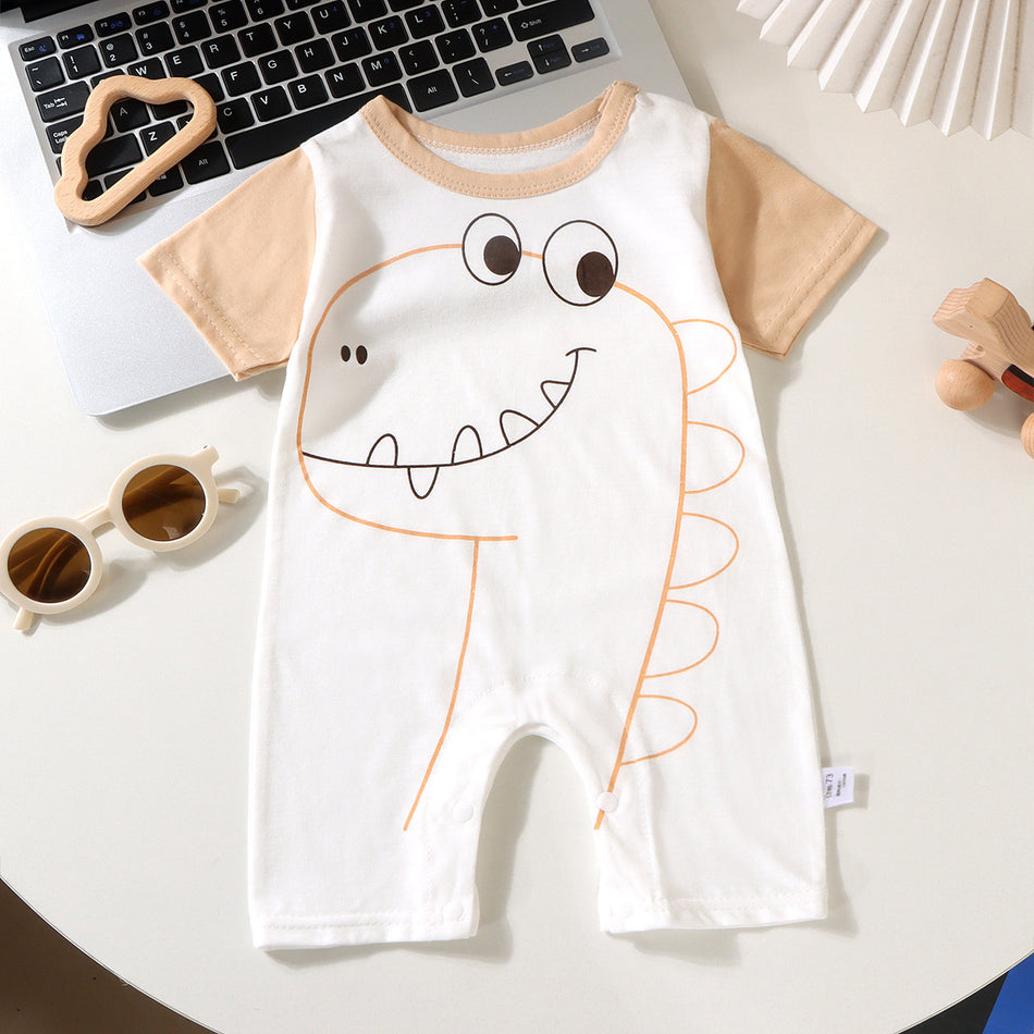 Baby's Pure Cotton Thin Short-Sleeved Pullover Romper