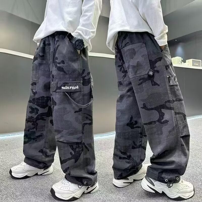 Boys' Camouflage Straight-Leg Cargo Sweatpants