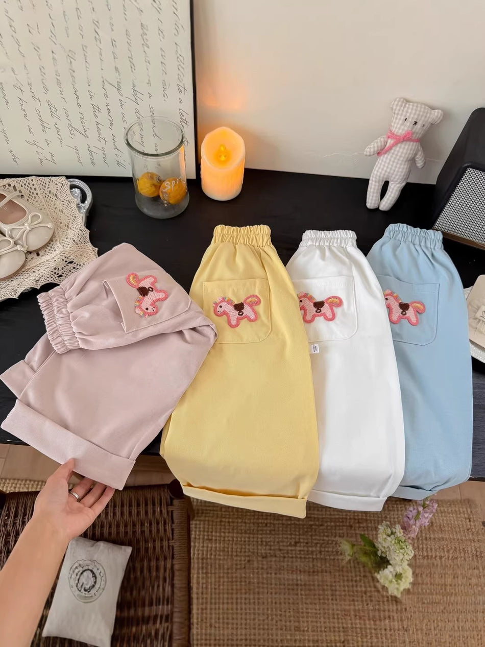 Unisex Children's  Cartoon Straight-Leg Wide Pants