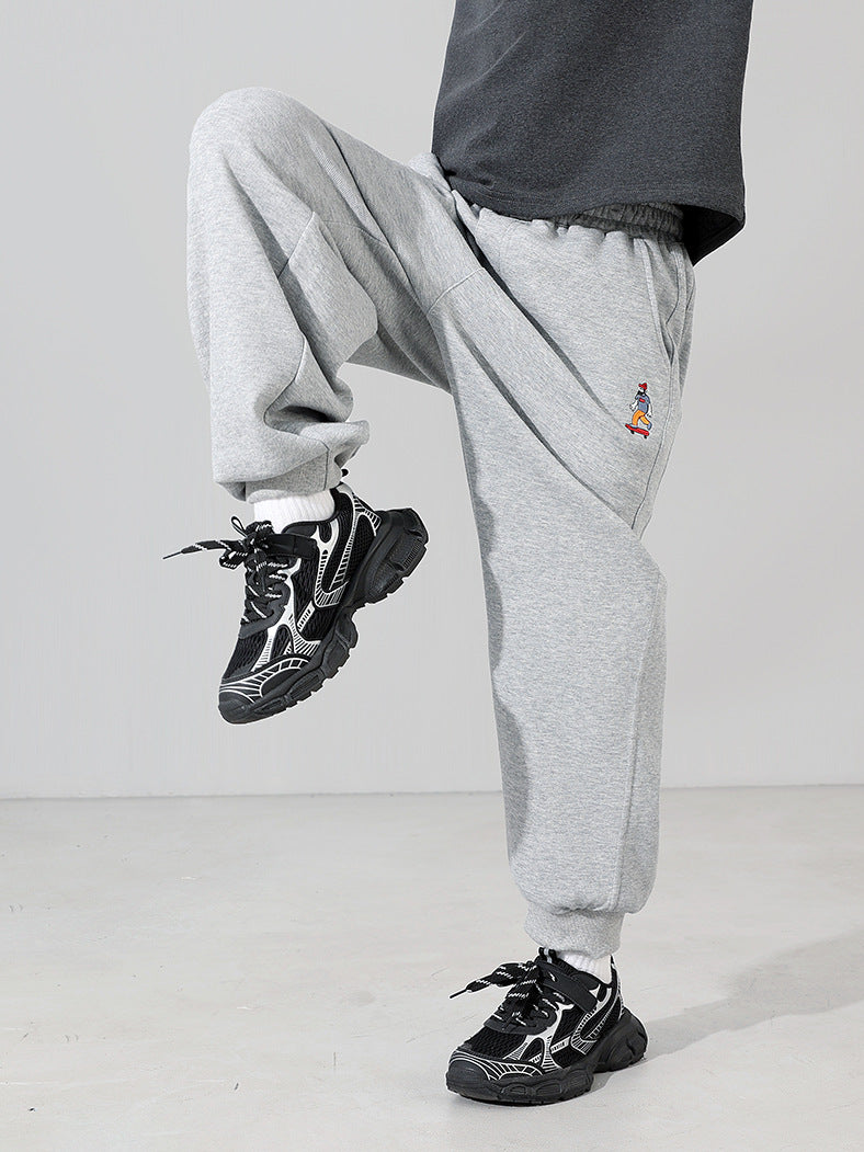 Boys' Embroidered Cartoon Sweatpants Cotton Casual Trousers