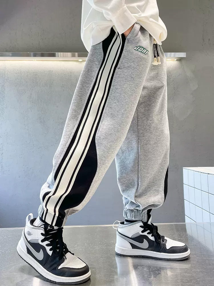 Boys' Cotton Jogger Pants with Soft Finish for Spring Autumn