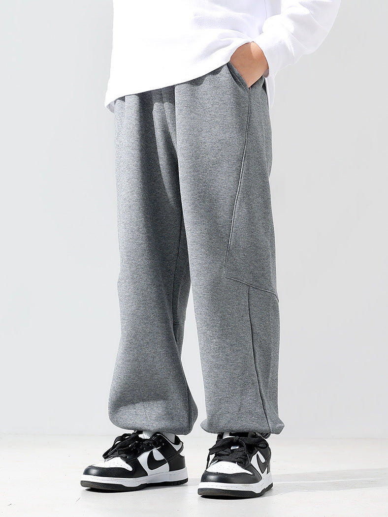 Boys' 85% Cotton Patchwork Sweatpants for Spring Autumn