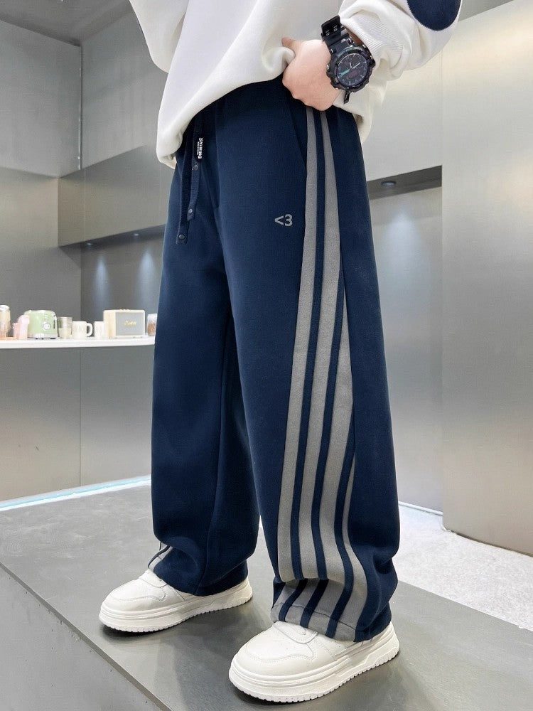 Boys' Cotton Blend Fleece Pants for Autumn Winter Casual Wear