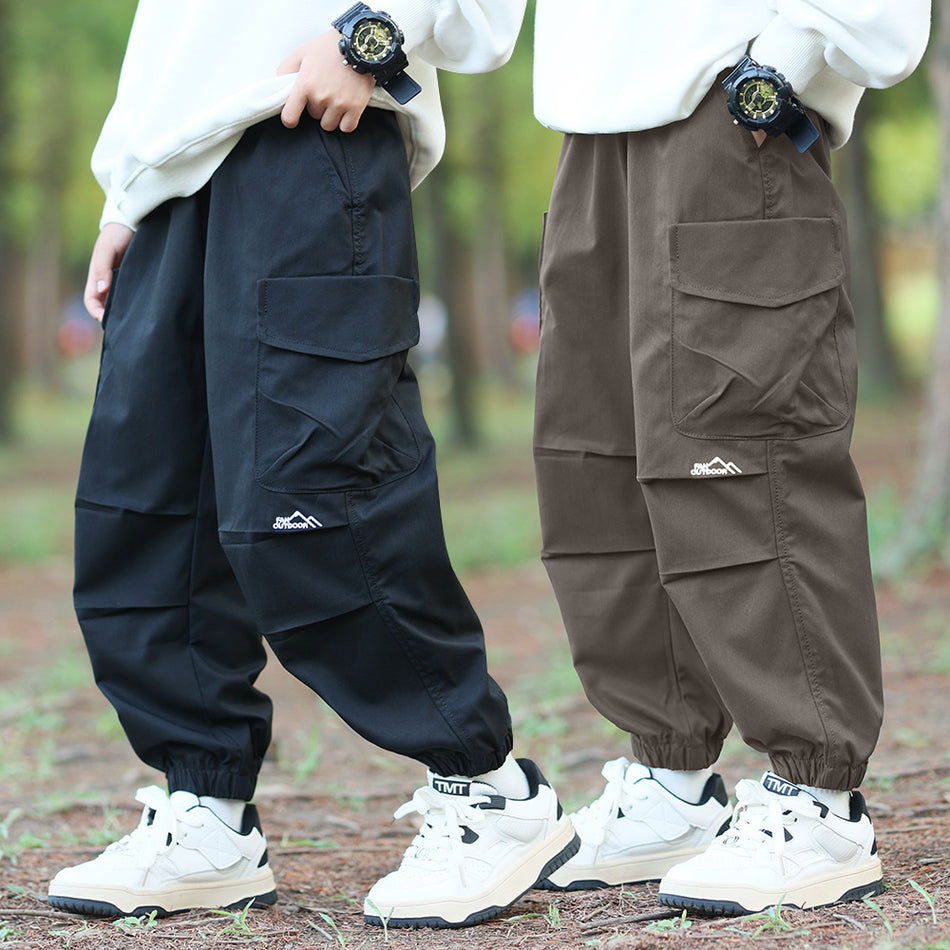 Boys' Brushed Cotton Casual Pants for Spring and Autumn