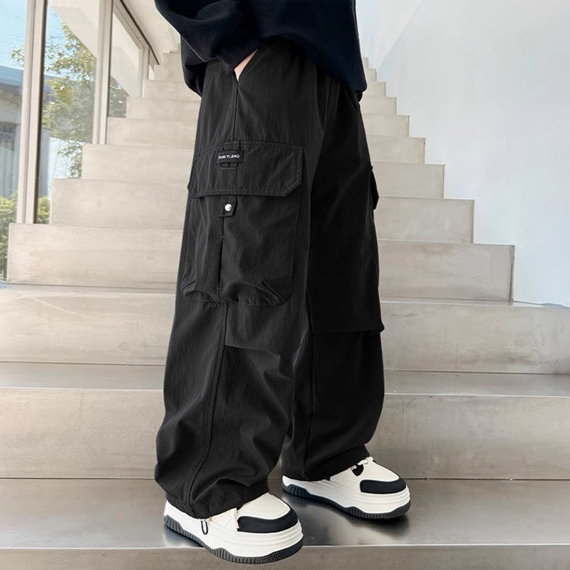 Boys' Cotton Blend Straight-Leg Jogger Cargo Pants