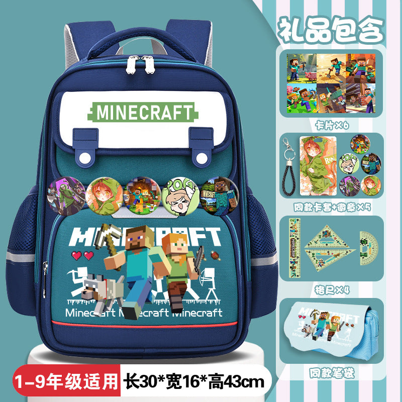 Minecraft Kids School Backpack Cute Nylon Waterproof Style