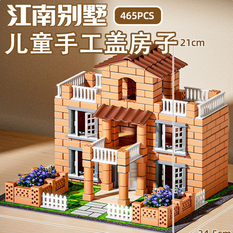 Mini Villa Building House Model for Kids DIY Brick Construction