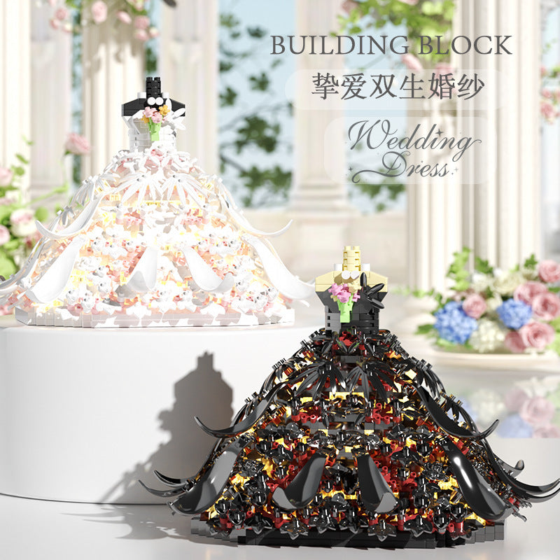 Swan Lake Wedding Dress Micro Building Blocks Set with Lights