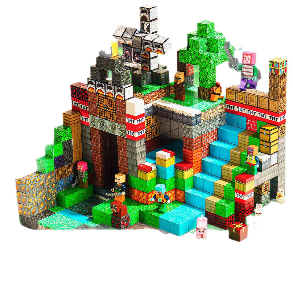 Magnetic Building Blocks Set with Figures and Animals for Kids