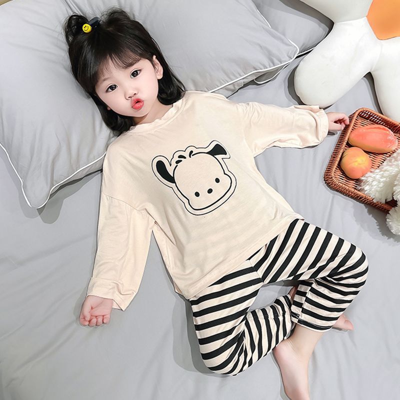 Unisex Kids’ Modal Pajama Set with Cartoon Print