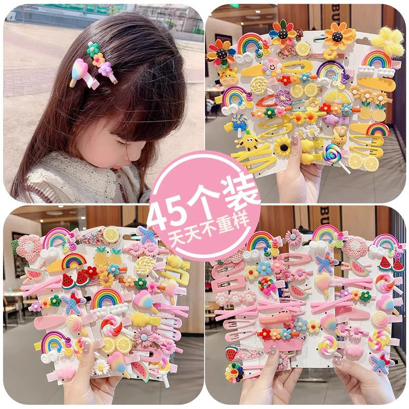 Cute Cartoon Side Clip Hairpin Set for Girls
