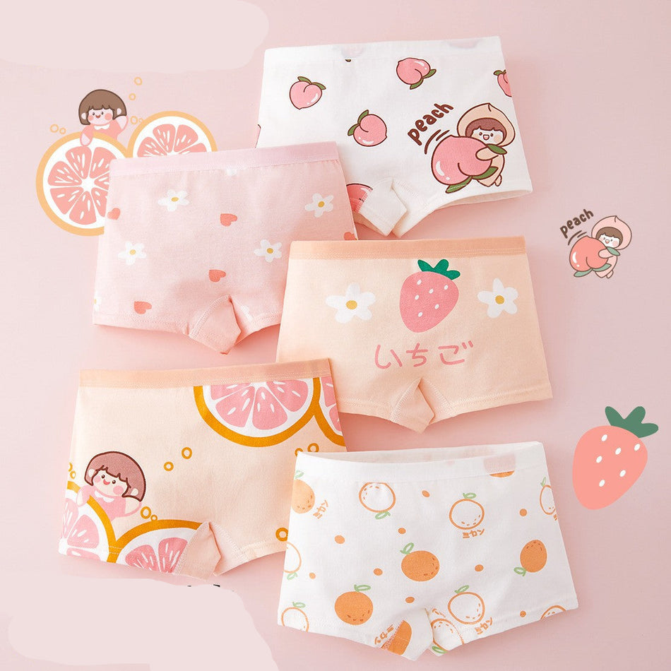 PACK OF 4-Girls’ Cotton Boxer Underwear Class A Soft Lightweight Fit