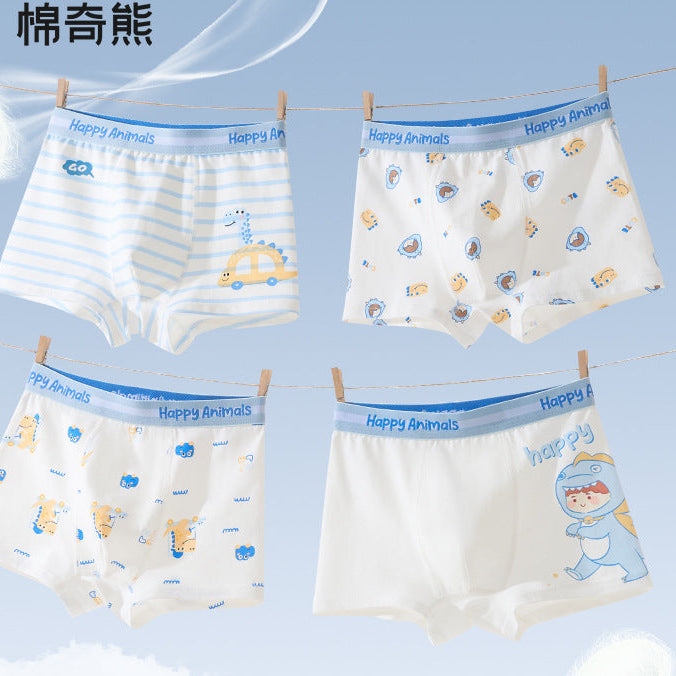 Boys’ Cotton Boxer Underwear Class A Soft Non-Pinching Fit