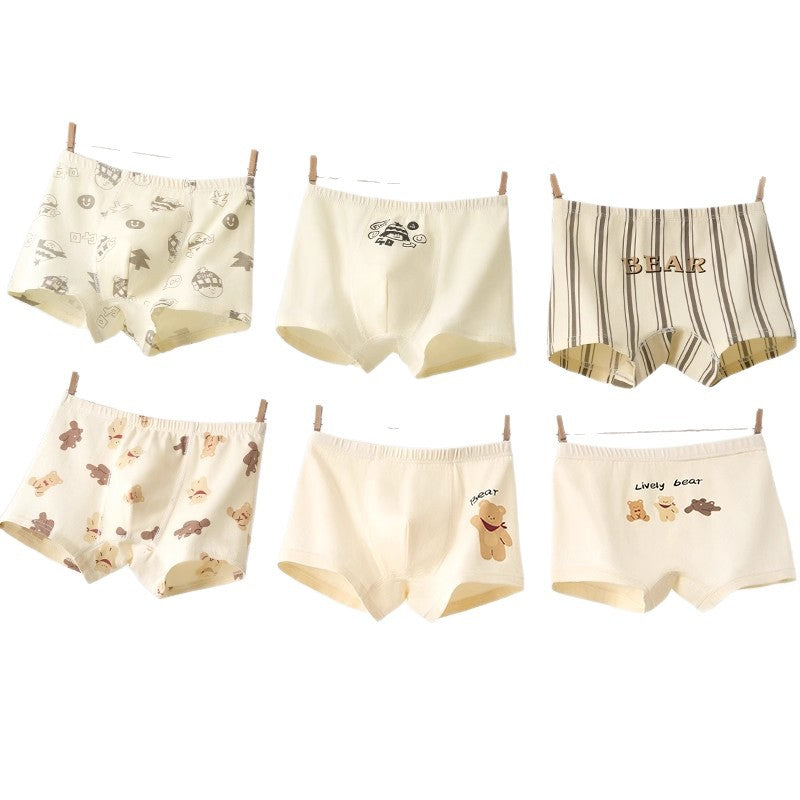 Boys’ Combed Cotton Boxer Briefs Class A Soft 6-Pack Kids Underwear